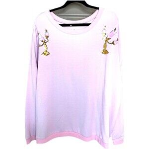 Disney Parks Beauty and The Beast Lumiere Sequined Sweatshirt Women's XXL Soft